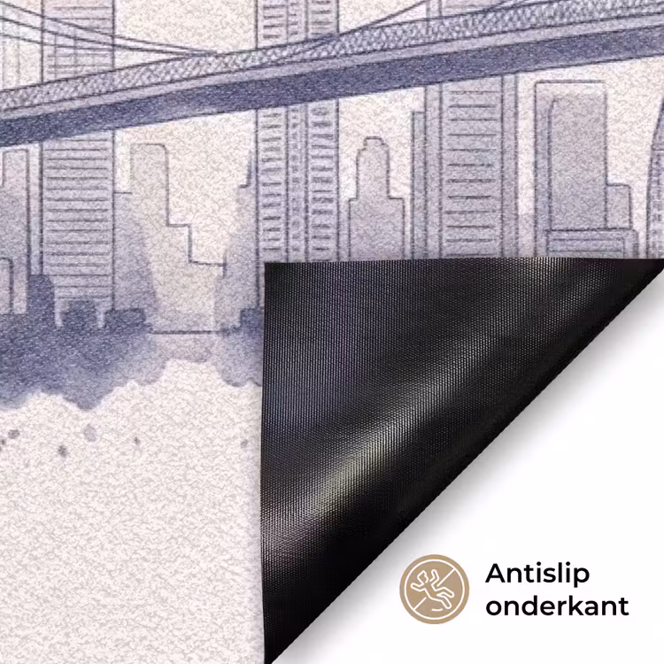 Deurmat - New York - Vrijheidsbeeld - Skyline - Illustratie - Blauw — 6