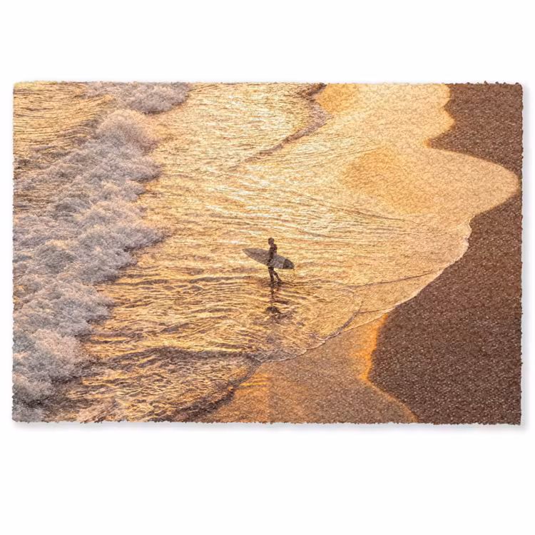 Deurmat - Surfer - Strand - Zonsondergang - Oceaan - Goud — 1