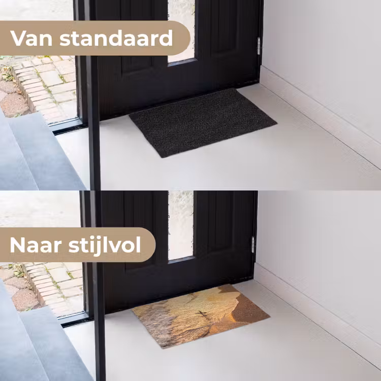 Deurmat - Surfer - Strand - Zonsondergang - Oceaan - Goud — 3