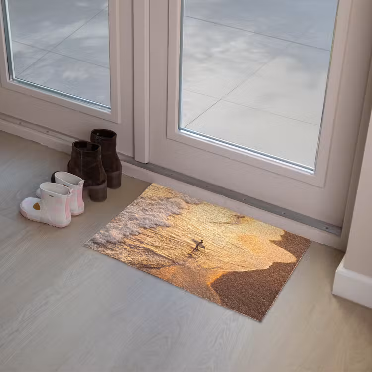Deurmat - Surfer - Strand - Zonsondergang - Oceaan - Goud — 8