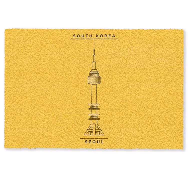Deurmat - Toren - Seoul - Architectuur - Minimalistisch - Geel — 1