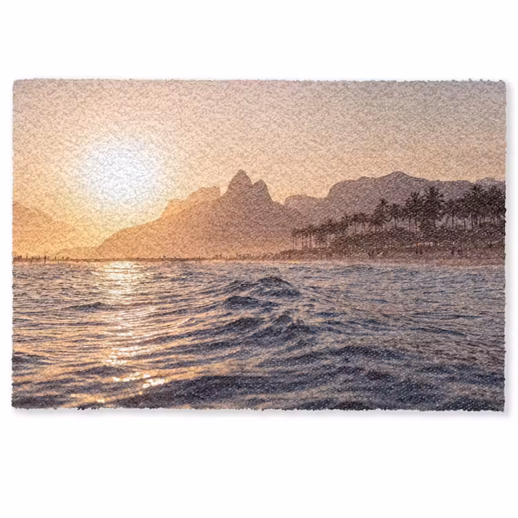 Deurmat - Zee - Golven - Zonsondergang - Kust - Goud — 1