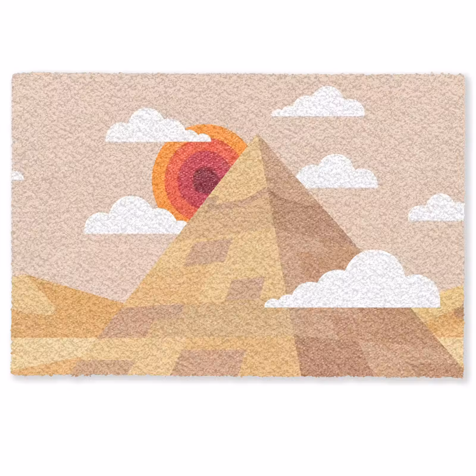 Deurmat - Piramide - Zon - Woestijn - Modern - Oranje — 1