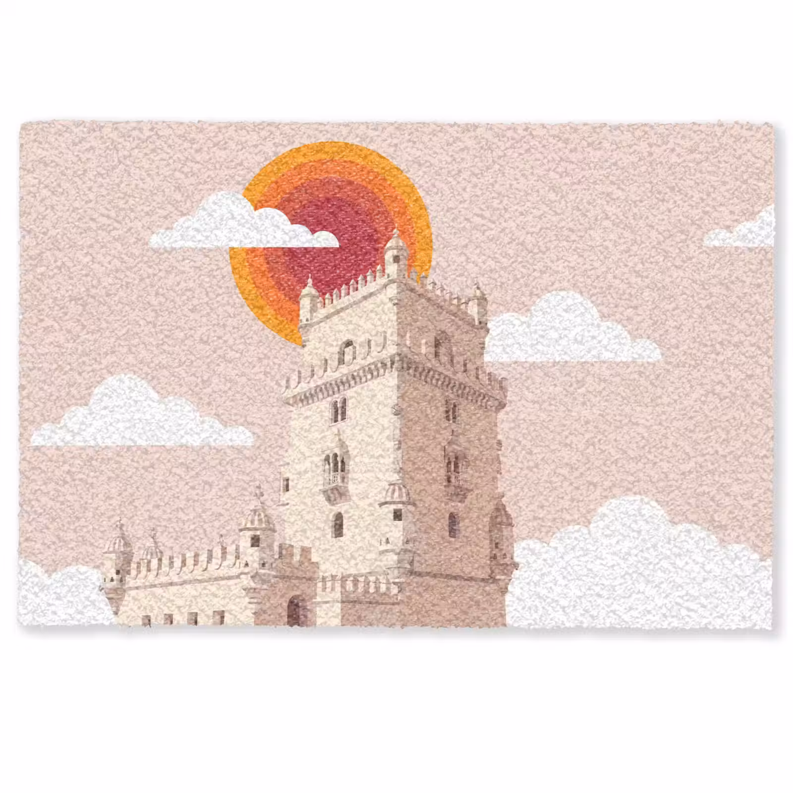 Deurmat - Toren - Rivier - Architectuur - Modern - Oranje — 1
