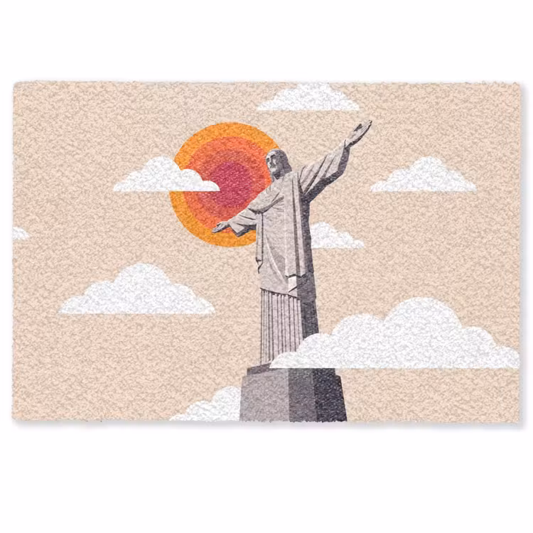 Deurmat - Monument - Stad - Zonsondergang - Minimalistisch - Oranje — 1