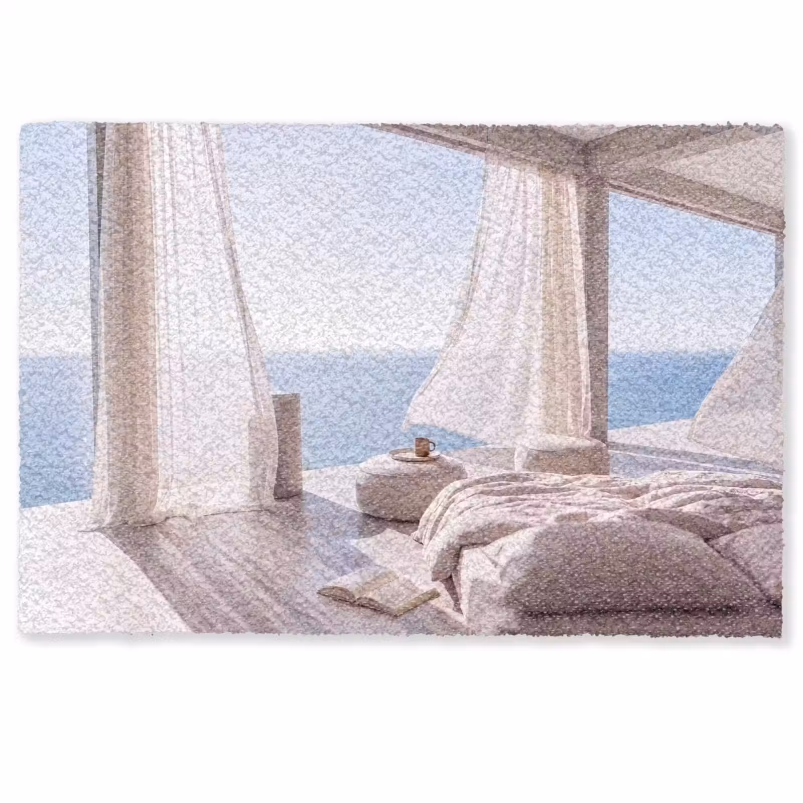 Deurmat - Interieur - Zeezicht - Modern - Rust - Beige — 1