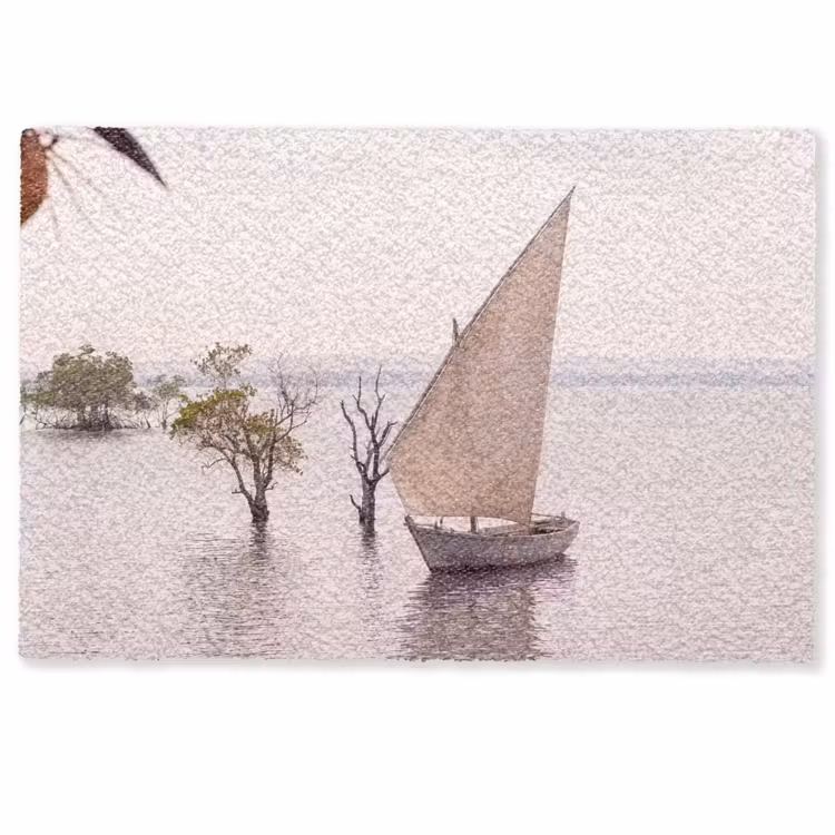 Deurmat - Boot - Zeil - Water - Tropisch - Natuur — 1