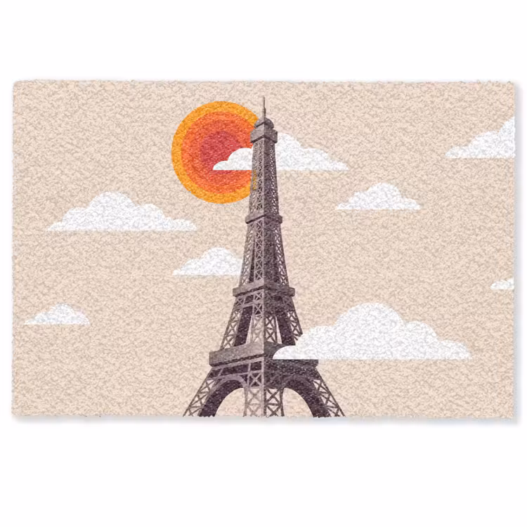 Deurmat - Eiffeltoren - Zon - Architectuur - Abstract - Beige — 1