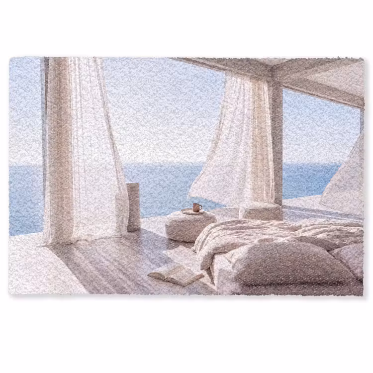 Deurmat - Interieur - Zeezicht - Modern - Rust - Beige — 1