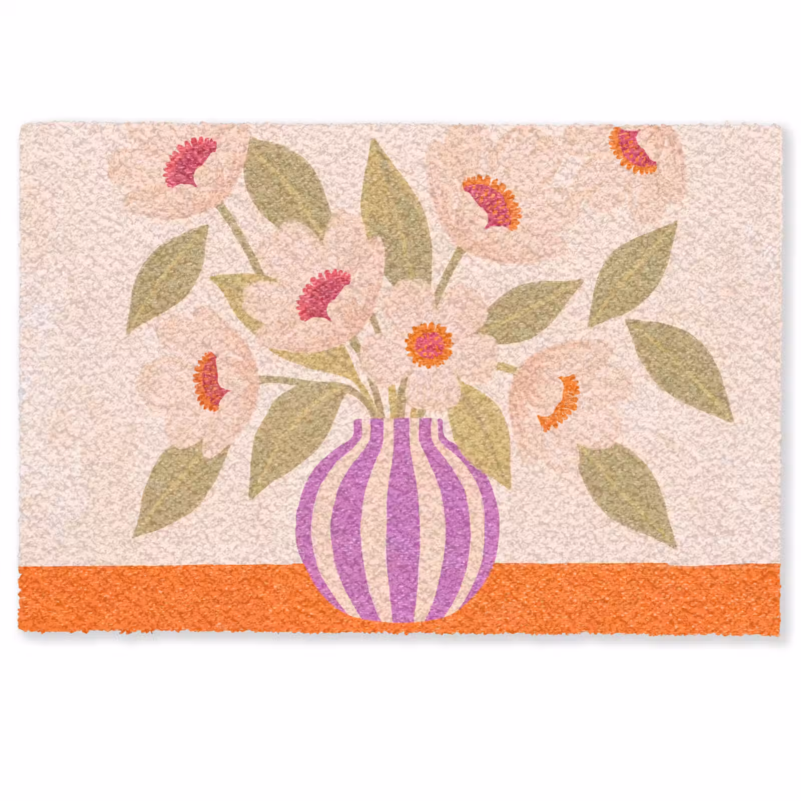 Deurmat - Bloemen - Vaas - Abstract - Paars - Oranje — 1
