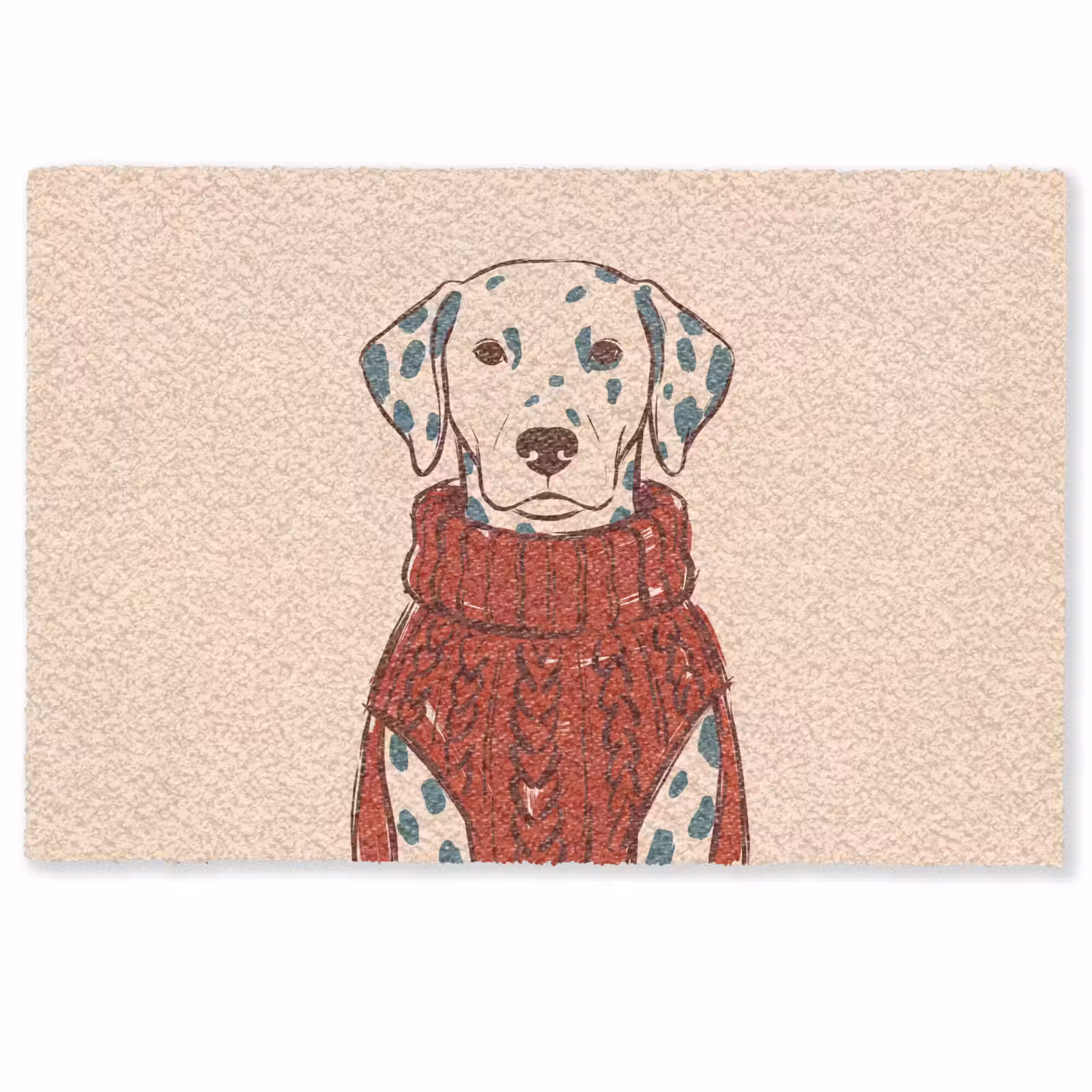 Deurmat - Hond - Trui - Winter - Dieren - Rood — 1
