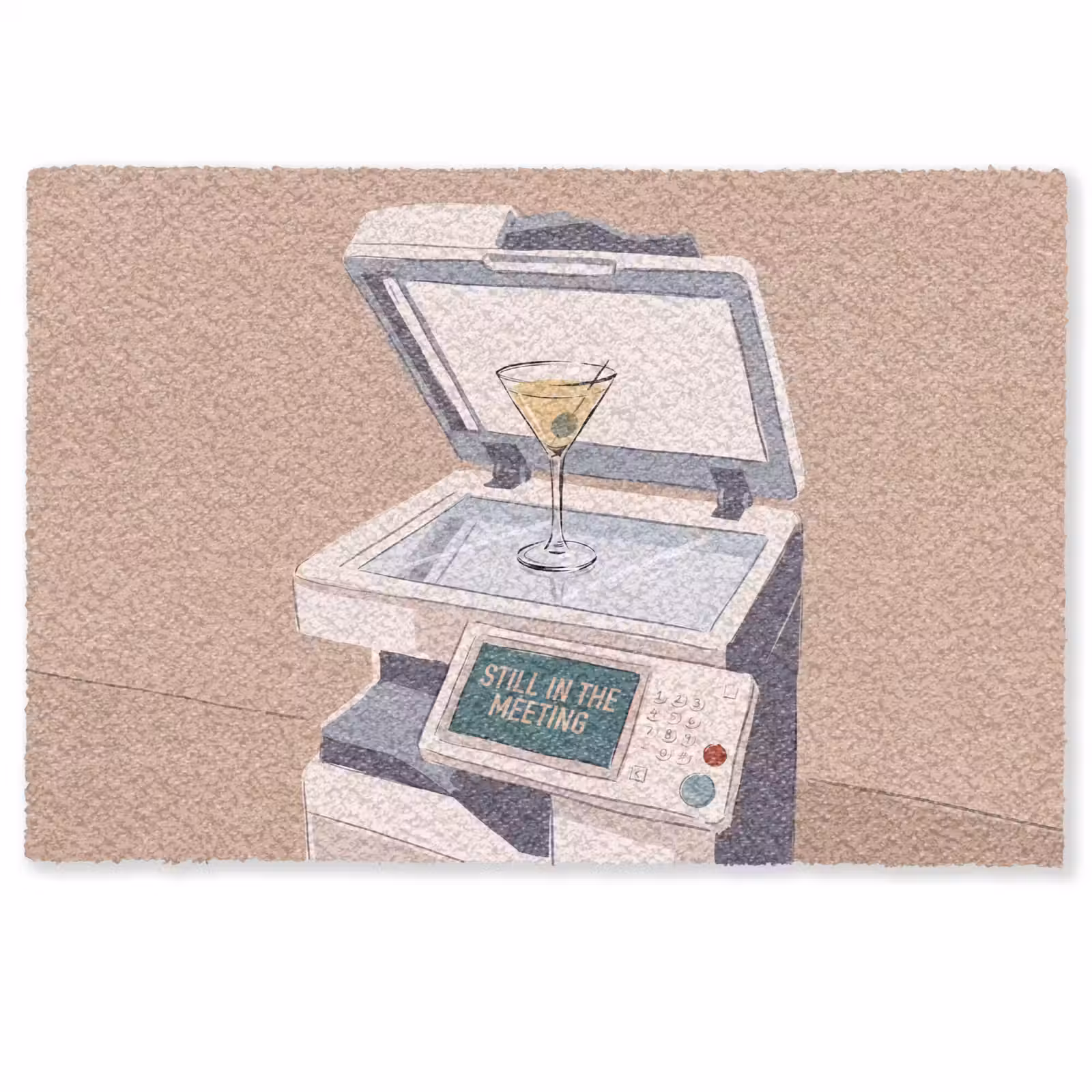 Deurmat - Kantoor - Drank - Humor - Illustratie — 1