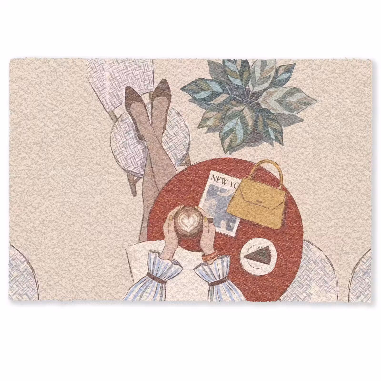 Deurmat - Mensen - Cafe - Koffie - Stadsleven - Modern — 1