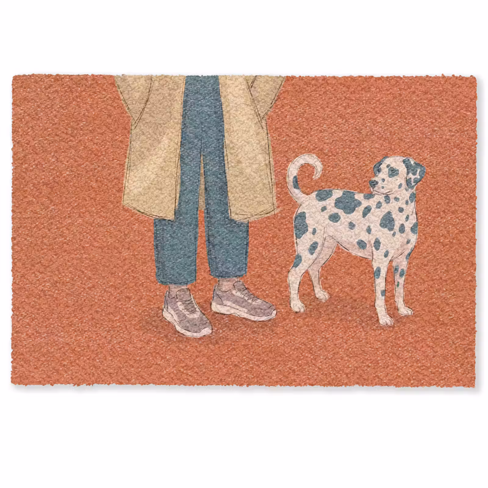 Deurmat - Persoon - Hond - Dieren - Illustratie - Modern — 1