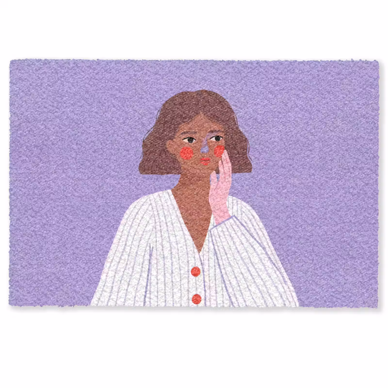 Deurmat - Vrouw - Gezicht - Mensen - Abstract - Kleurrijk — 1