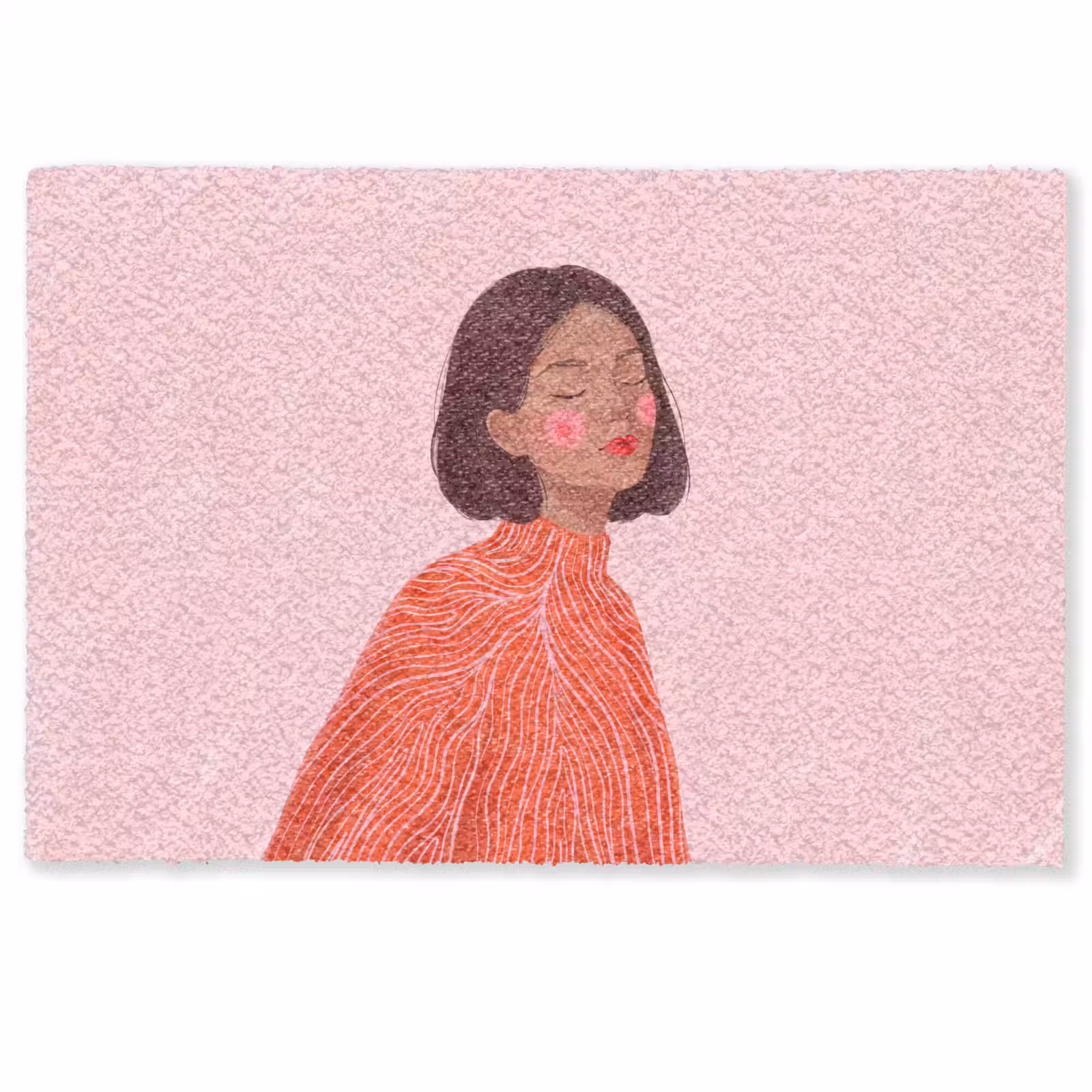 Deurmat - Vrouw - Portret - Modern - Kunst - Roze — 1