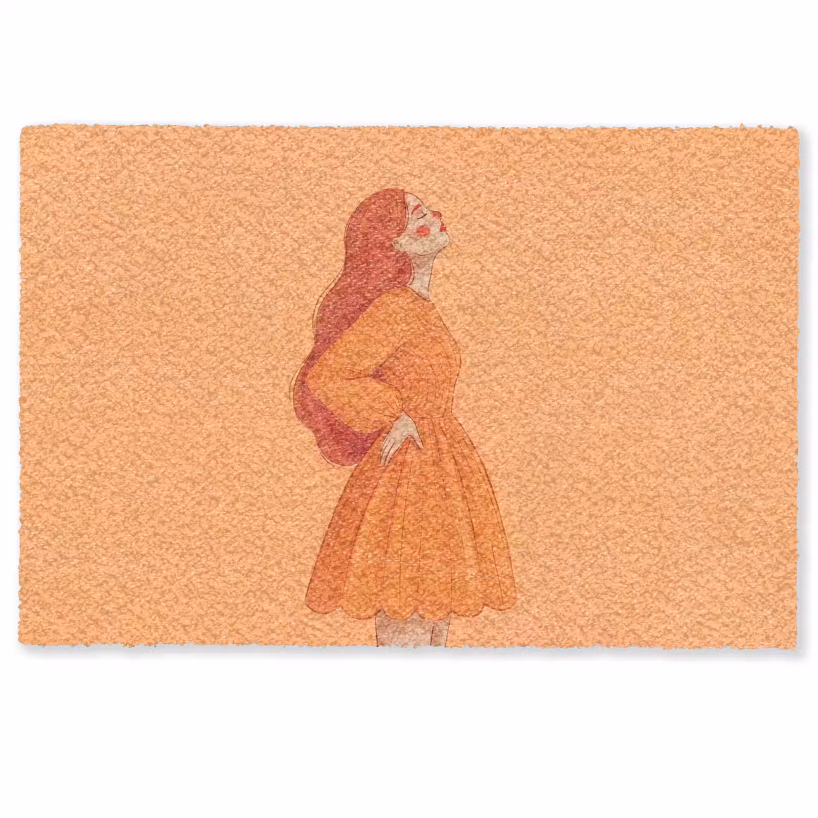 Deurmat - Vrouw - Profiel - Mensen - Modern - Oranje — 1