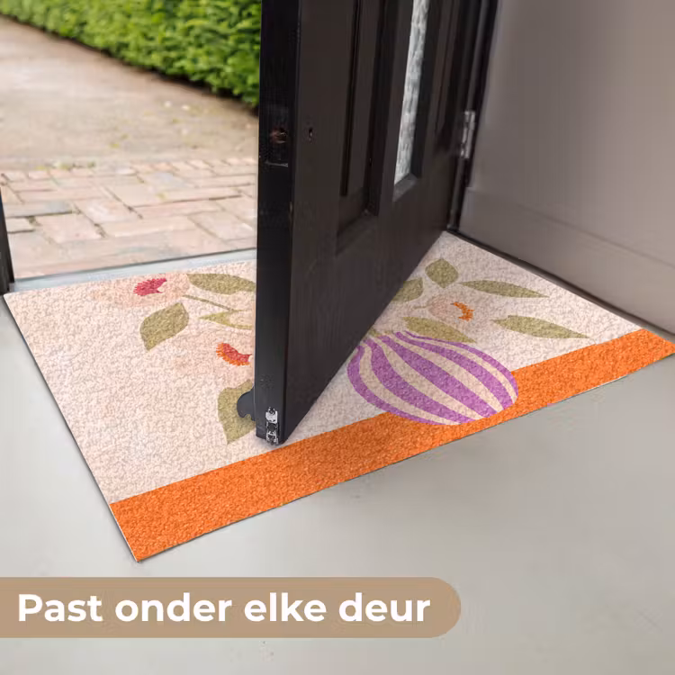 Deurmat - Bloemen - Vaas - Abstract - Paars - Oranje — 7