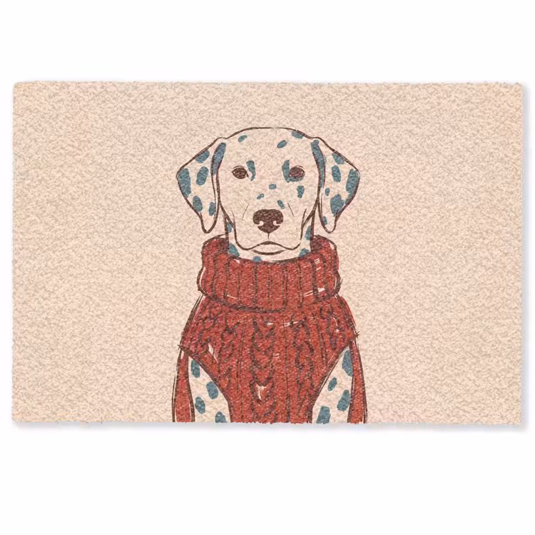 Deurmat - Hond - Trui - Winter - Dieren - Rood — 1