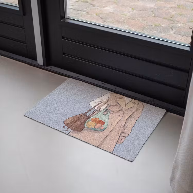 Deurmat - Mensen - Boodschappen - Stadsleven - Modern - Kleurrijk — 2