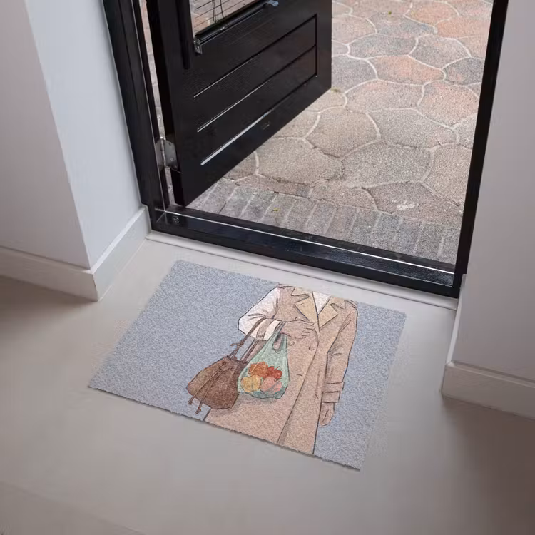 Deurmat - Mensen - Boodschappen - Stadsleven - Modern - Kleurrijk — 4