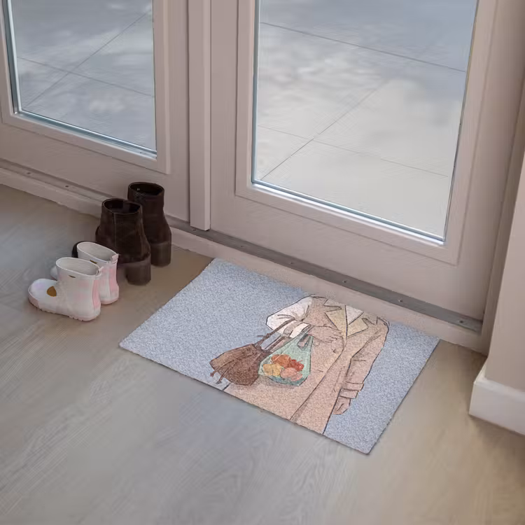 Deurmat - Mensen - Boodschappen - Stadsleven - Modern - Kleurrijk — 8