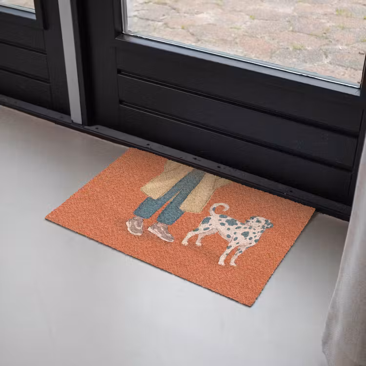 Deurmat - Persoon - Hond - Dieren - Illustratie - Modern — 2