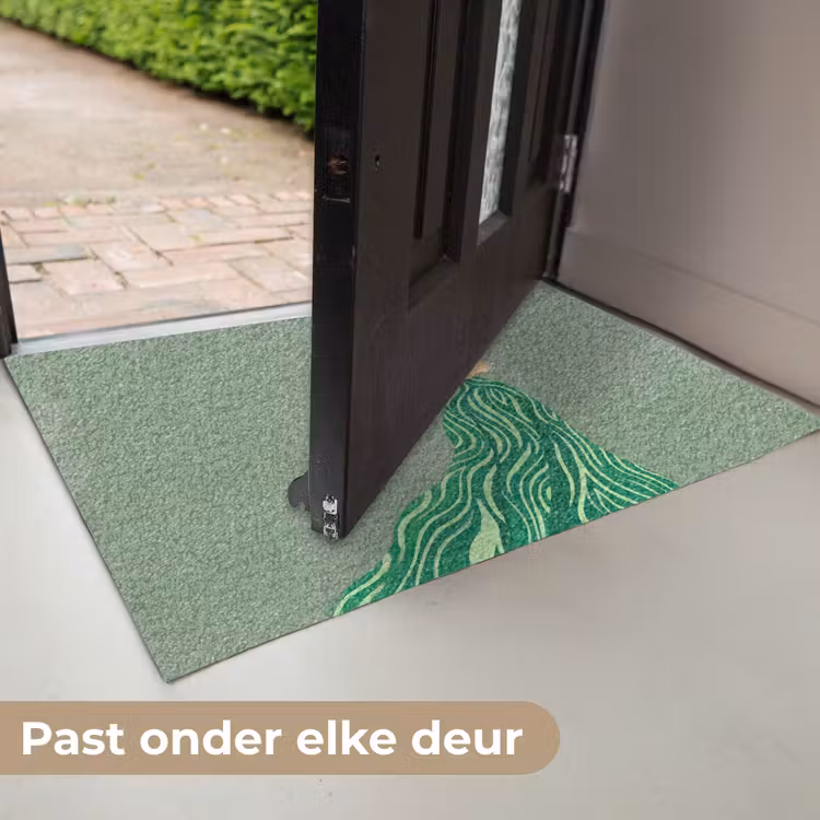 Deurmat - Vrouw - Portret - Illustratie - Modern - Groen — 7