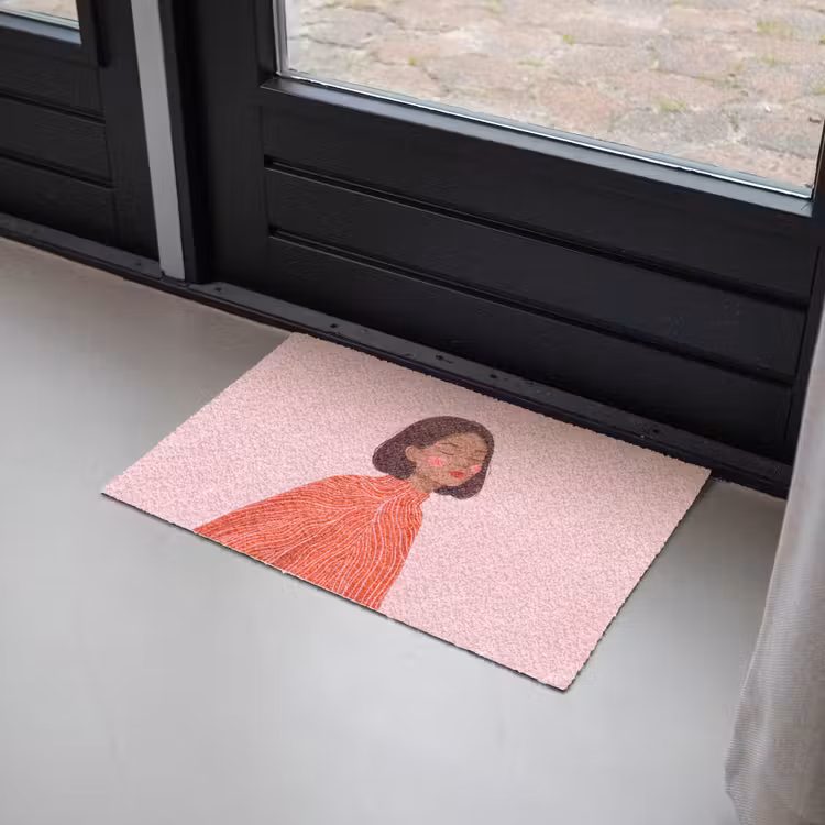 Deurmat - Vrouw - Portret - Modern - Kunst - Roze — 2