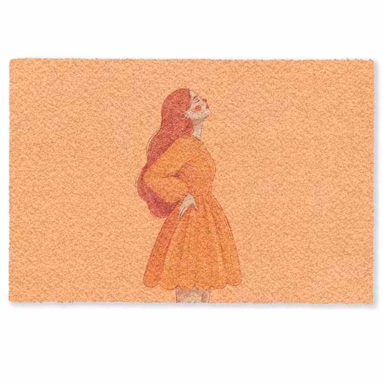 Deurmat - Vrouw - Profiel - Mensen - Modern - Oranje — 1