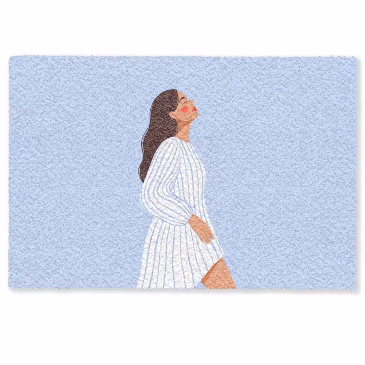 Deurmat - Vrouw - Profiel - Rust - Modern - Illustratie — 1