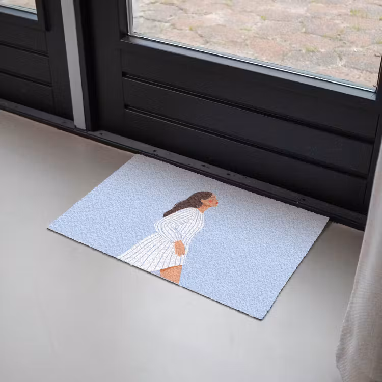 Deurmat - Vrouw - Profiel - Rust - Modern - Illustratie — 2