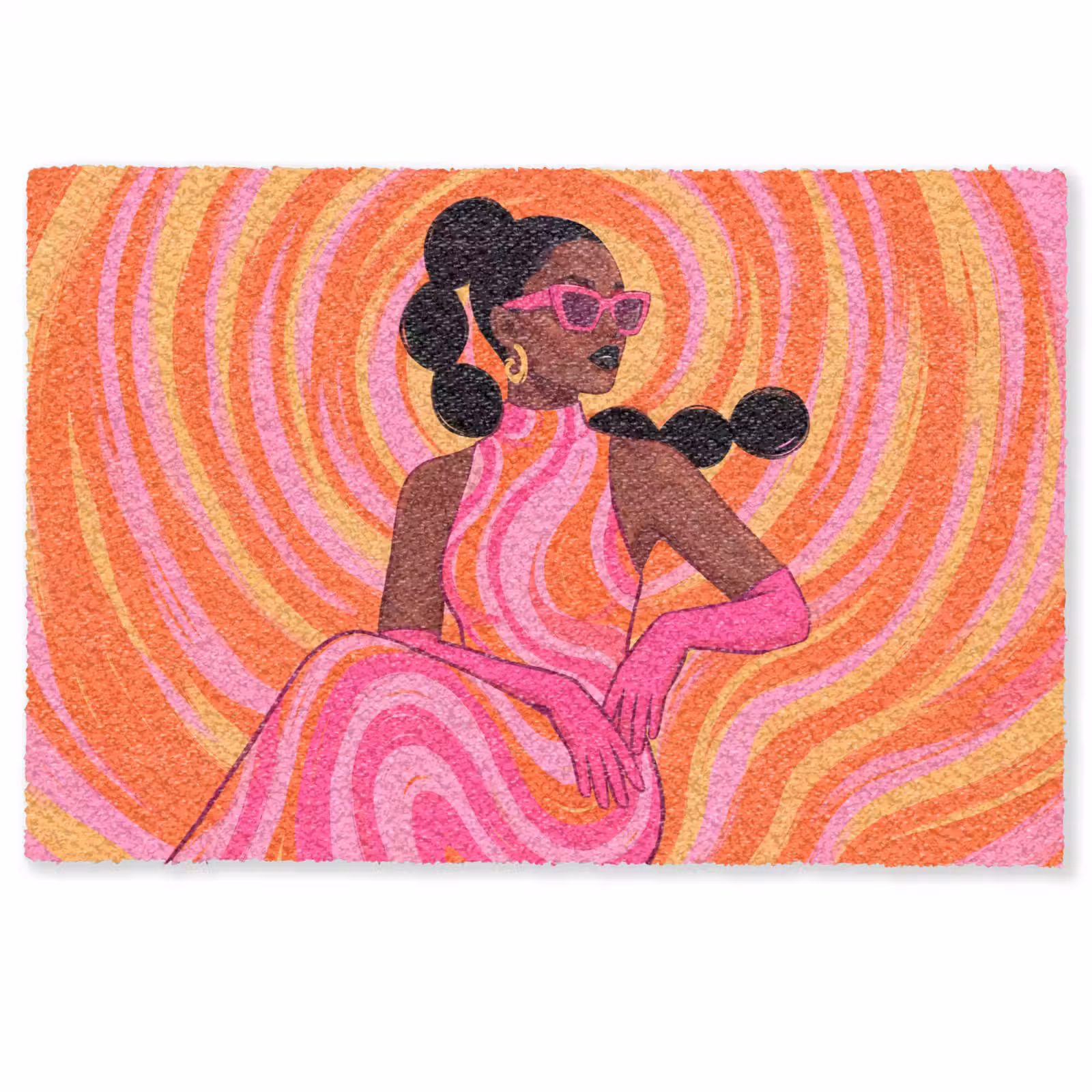 Deurmat - Vrouw - Portret - Kunst - Abstract - Roze — 1