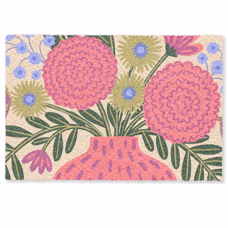 Deurmat - Bloemen - Boeket - Natuur - Abstract - Roze — 1