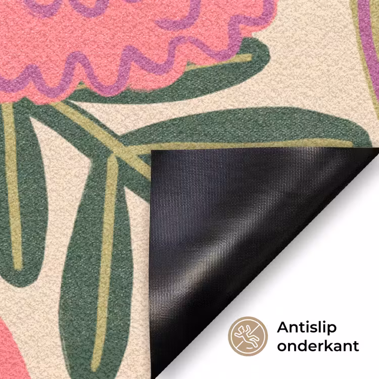 Deurmat - Bloemen - Boeket - Natuur - Abstract - Roze — 6