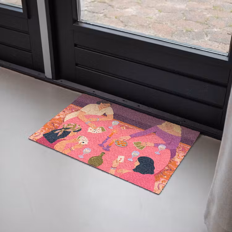Deurmat - Mensen - Kaartspel - Interieur - Modern - Kleurrijk — 2