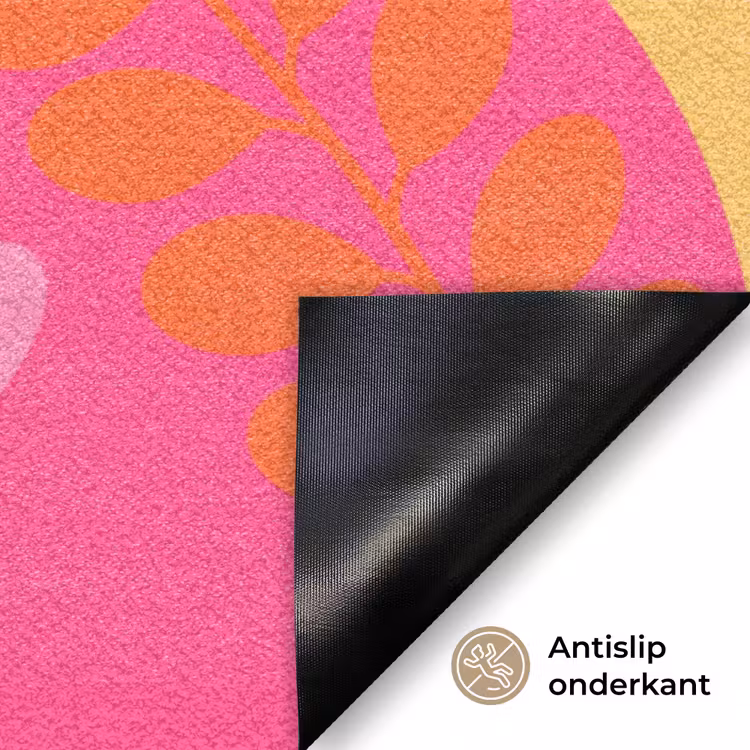 Deurmat - Natuur - Bladeren - Abstract - Roze - Geel — 6