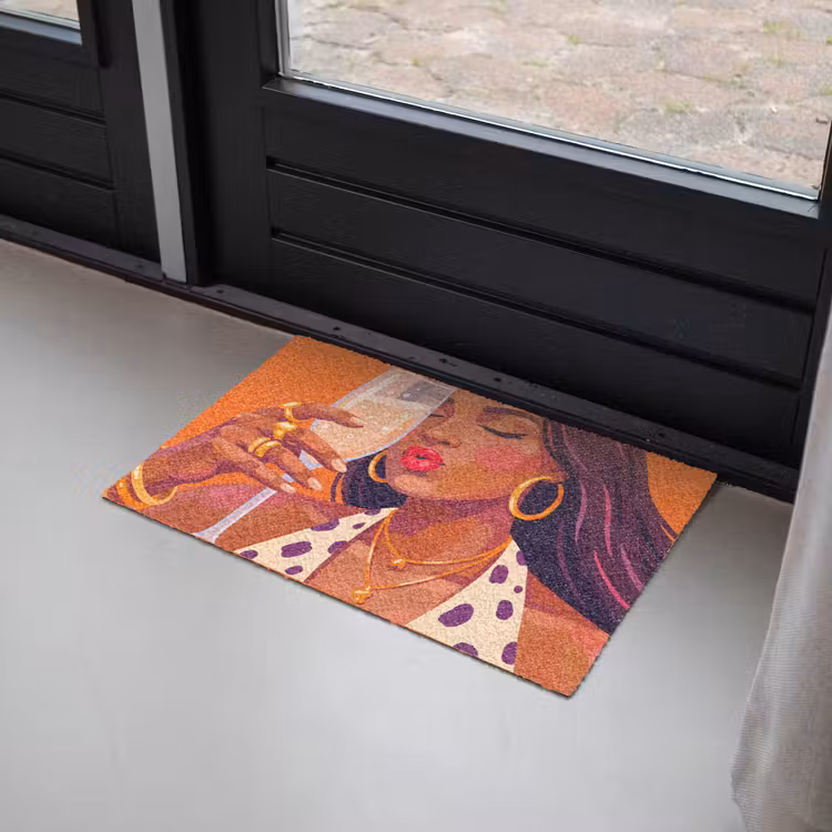 Deurmat - Vrouw - Champagne - Feest - Modern - Oranje — 2