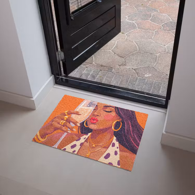 Deurmat - Vrouw - Champagne - Feest - Modern - Oranje — 4