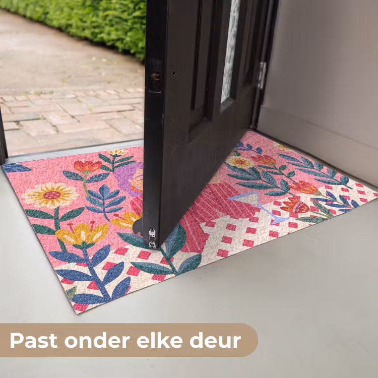 Deurmat - Vrouw - Cocktail - Bloemen - Modern - Roze — 7
