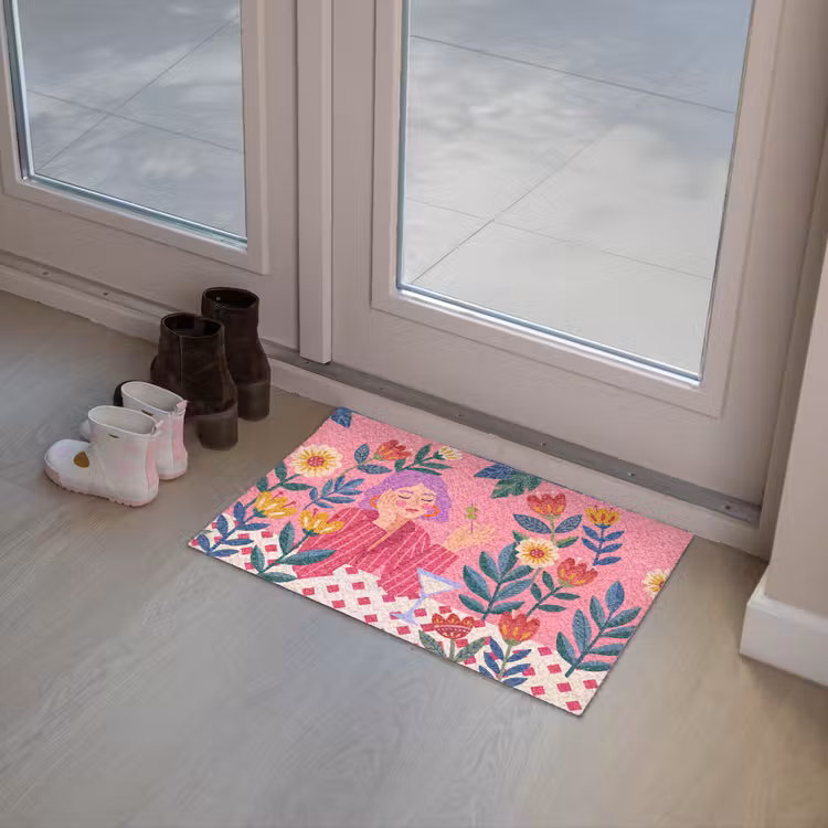 Deurmat - Vrouw - Cocktail - Bloemen - Modern - Roze — 8