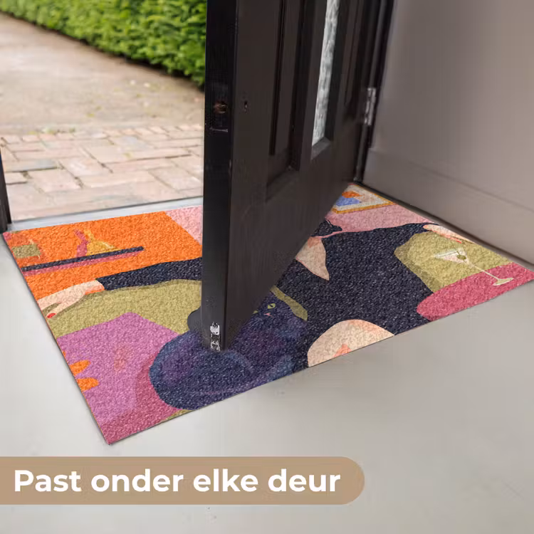 Deurmat - Vrouw - Kat - Interieur - Modern - Kleurrijk — 7