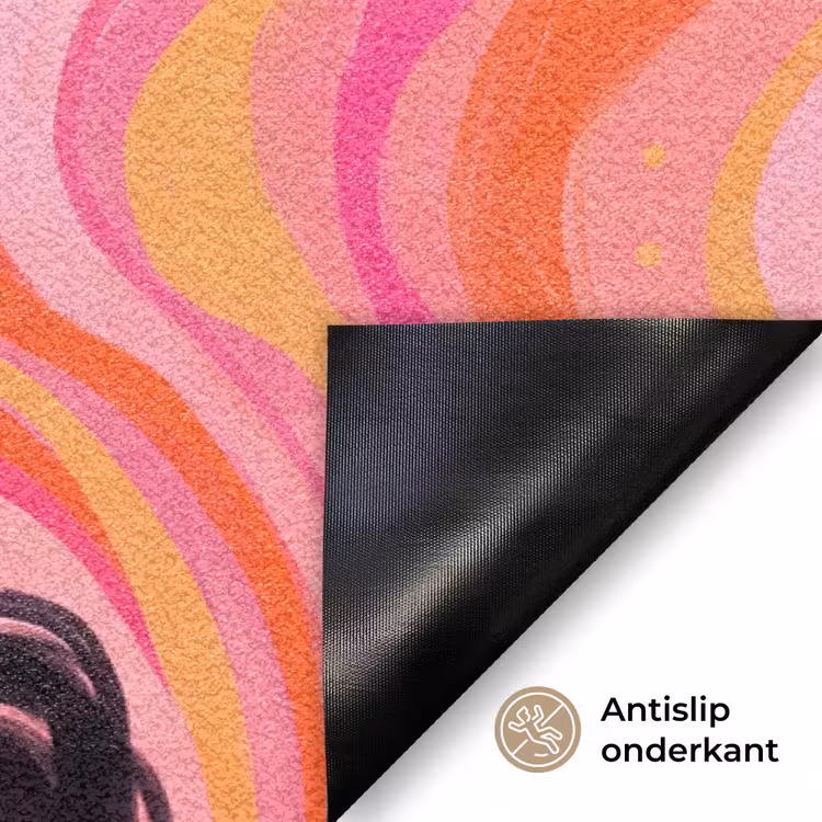 Deurmat - Vrouw - Portret - Abstract - Kleurrijk - Roze — 6