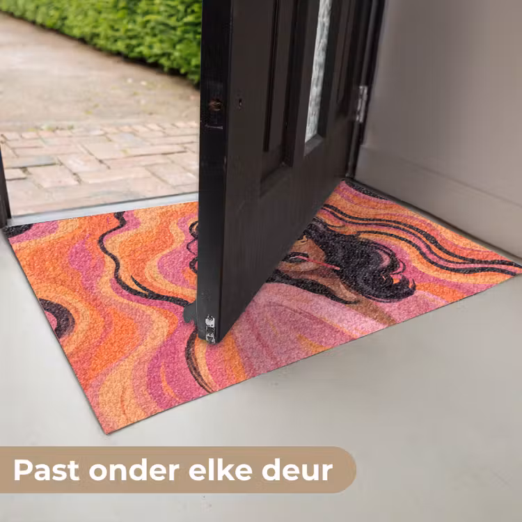 Deurmat - Vrouw - Zonnebril - Modern - Portret - Oranje — 7