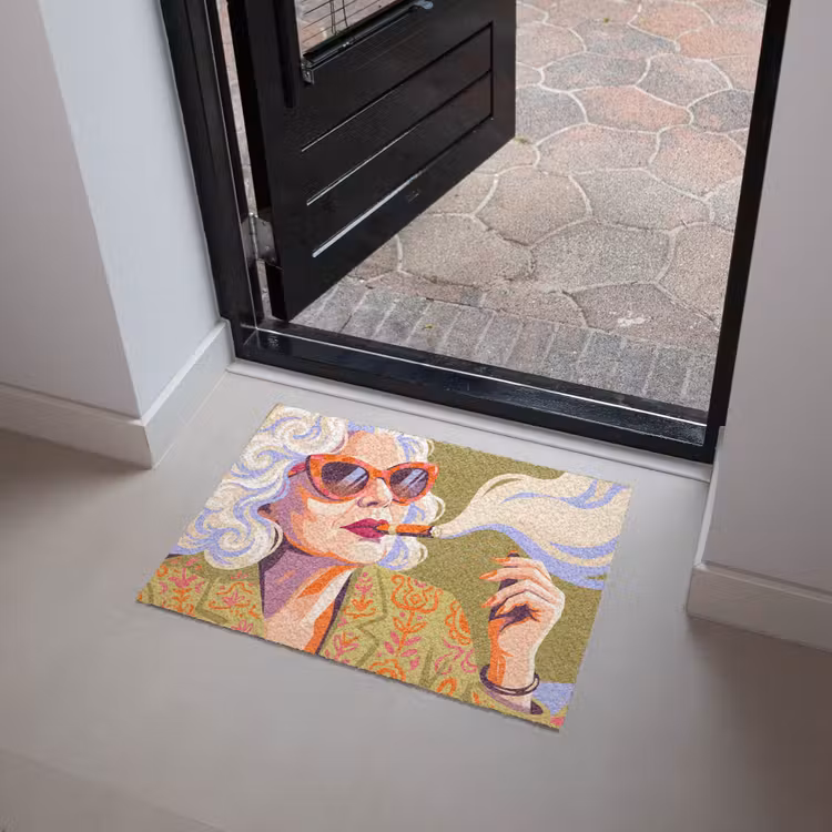 Deurmat - Vrouw - Zonnebril - Portret - Modern - Kleurrijk — 4