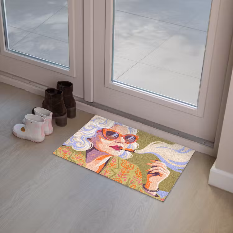 Deurmat - Vrouw - Zonnebril - Portret - Modern - Kleurrijk — 8