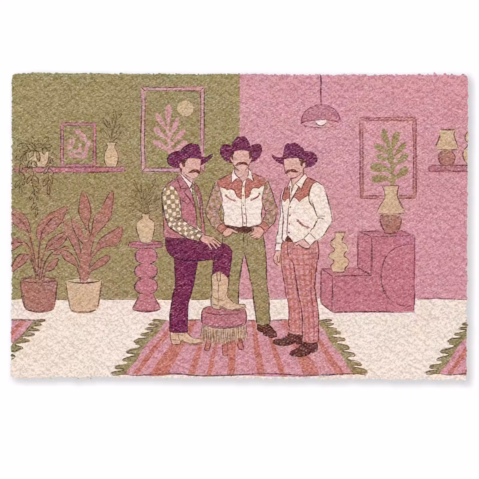 Deurmat - Mensen - Mannen - Hoeden - Retro - Interieur — 1
