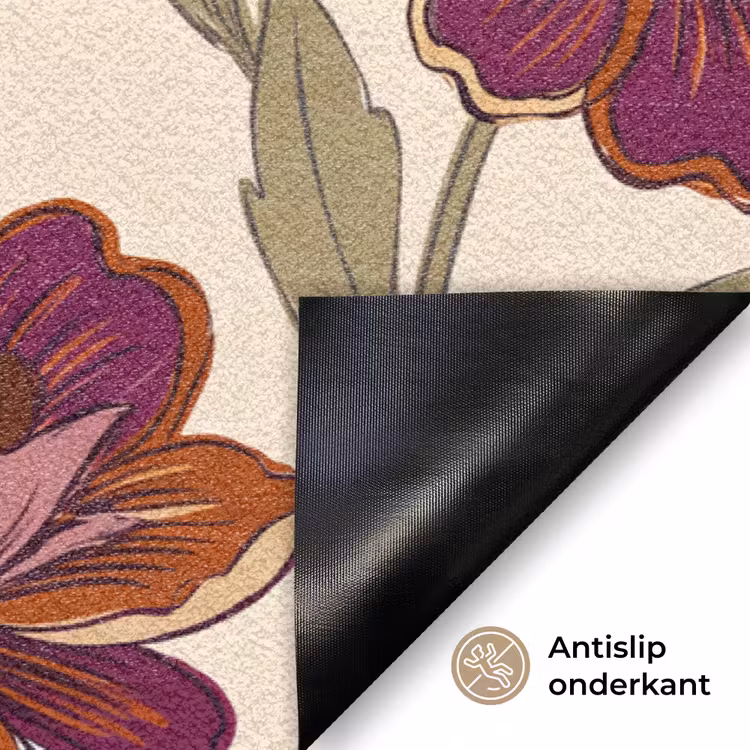 Deurmat - Bloemen - Patroon - Natuur - Modern - Paars — 6