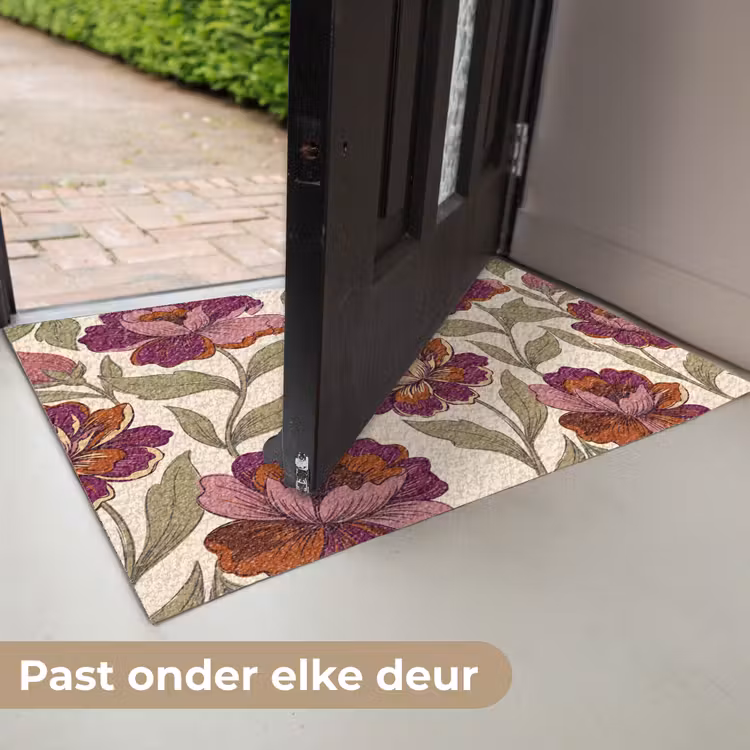 Deurmat - Bloemen - Patroon - Natuur - Modern - Paars — 7