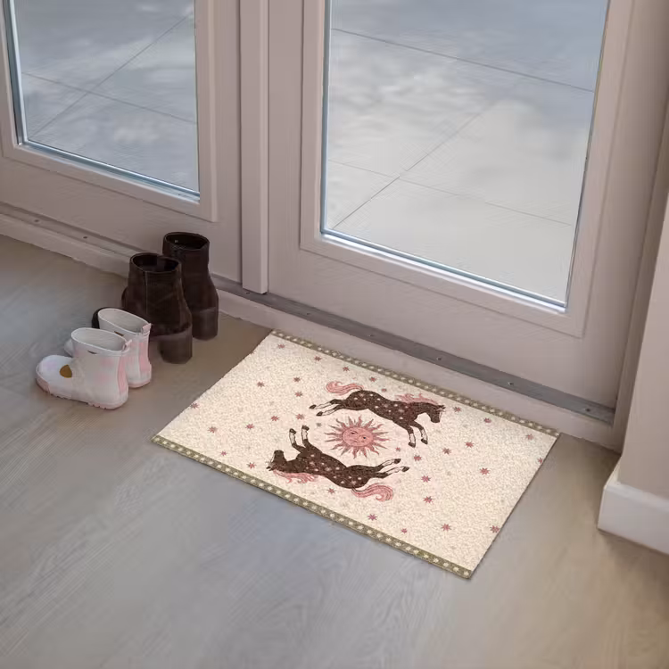 Deurmat - Paard - Zon - Mystiek - Illustratie - Roze — 8